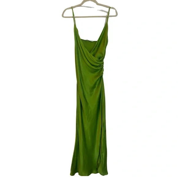 Zara | Dresses | Zara Satin Drape Maxi Dress Size Small Nwt | Poshmark